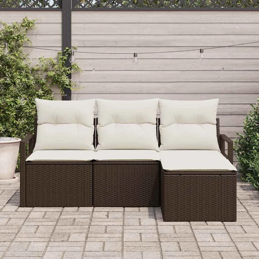 Ensemble de Canapés 4 pcs Marron polyrotin - 3