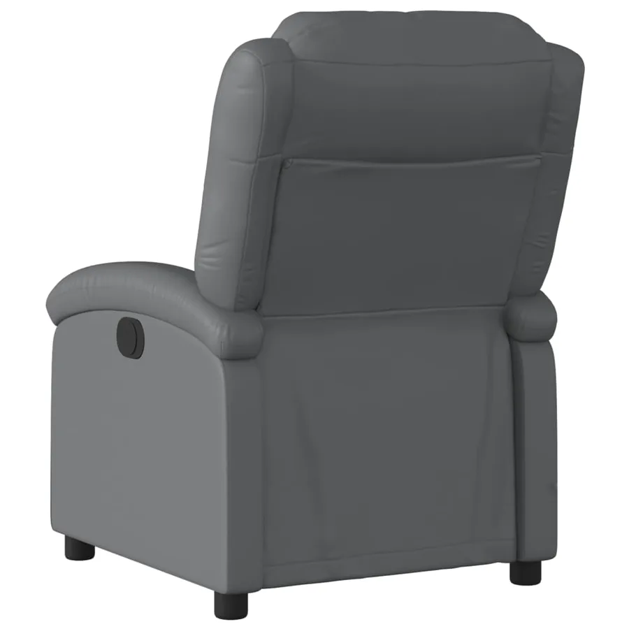 Fauteuil de massage inclinable en similicuir gris - 4