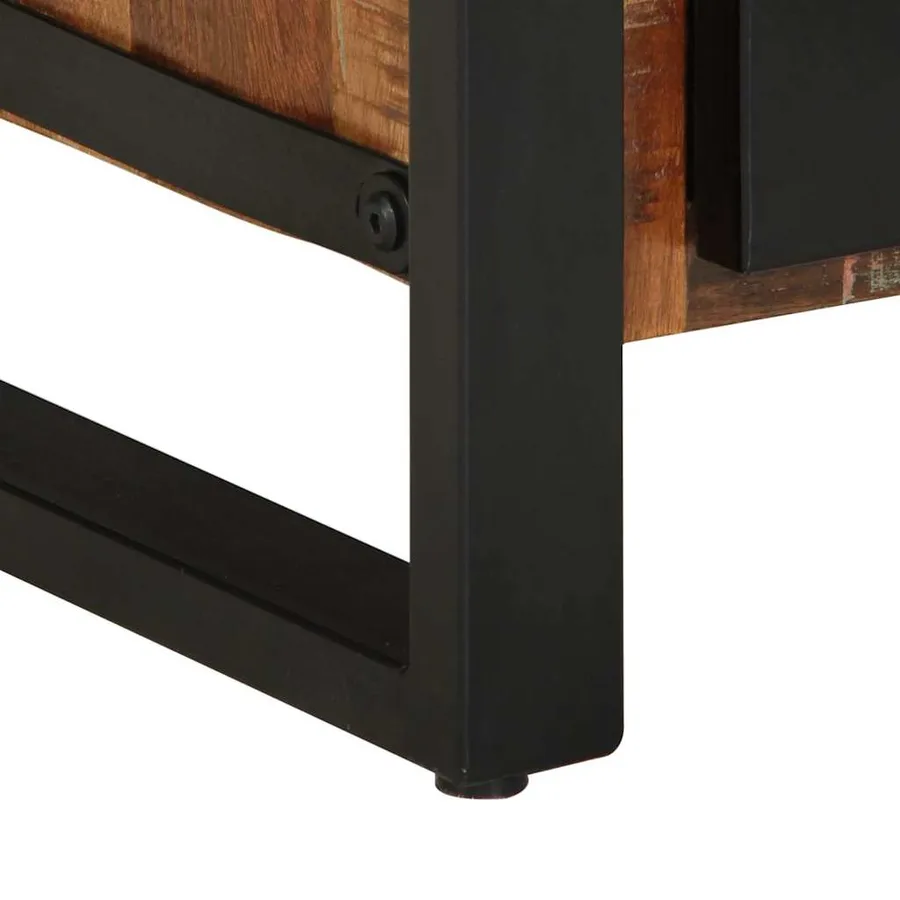 Armoire de salle de bain avec porte Marron Bois Recyclé Solide - 11