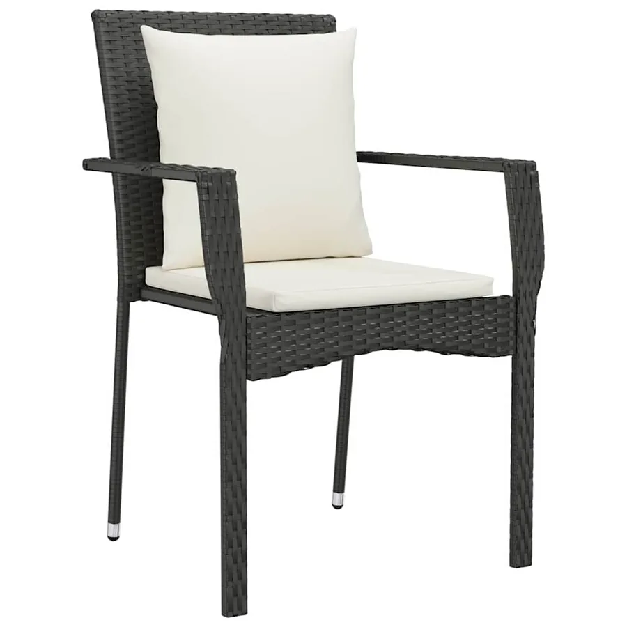 Ensemble de salle à manger pour jardin 9 pcs Noir polyrotin - 6