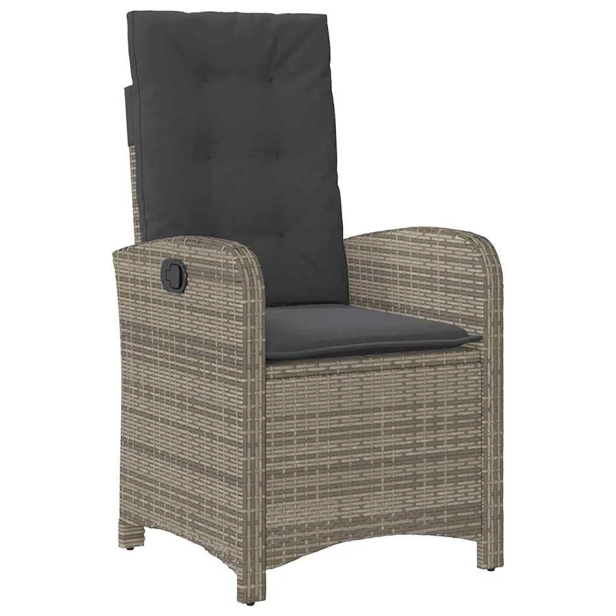 Ensemble de salle à manger pour jardin 5 pcs Gris polyrotin - 6