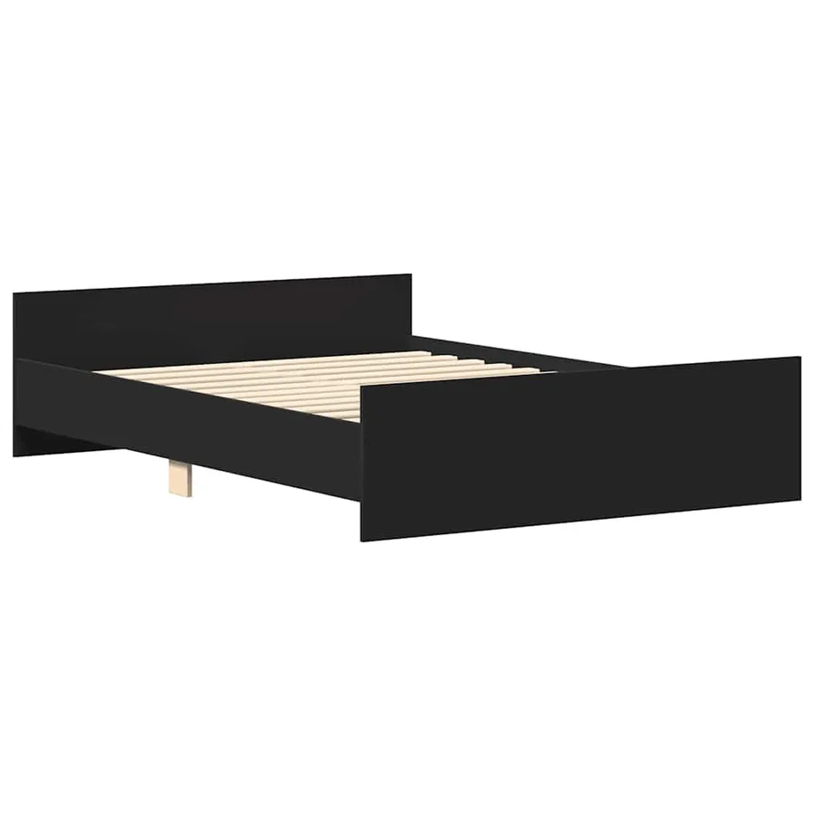 Cadre de lit sans matelas noir 135x190 cm - 4