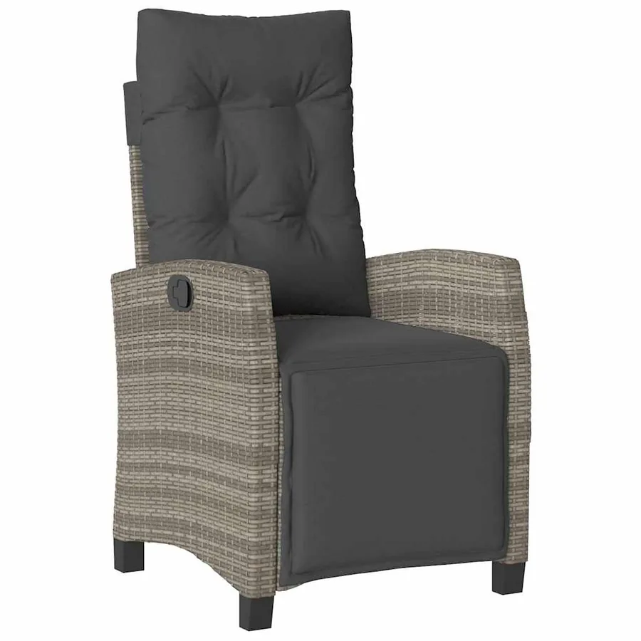 Ensemble de salle à manger pour jardin 7 pcs Gris polyrotin - 5