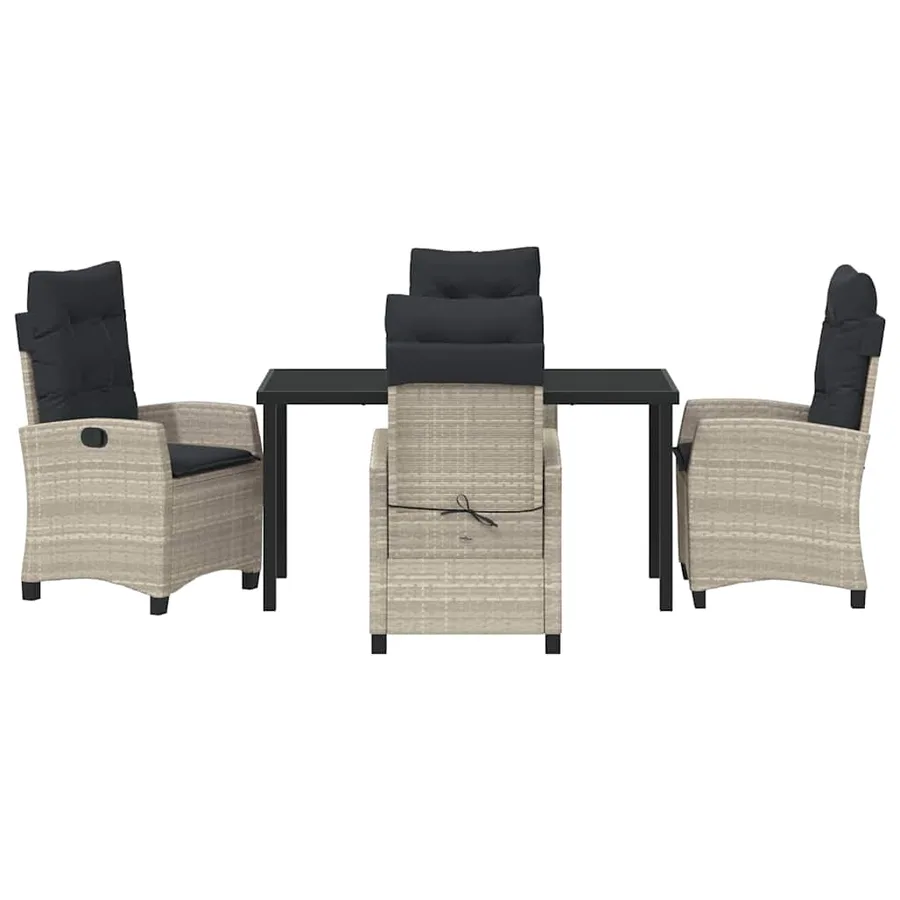 Ensemble de salle à manger pour jardin 5 pcs Gris clair - 7