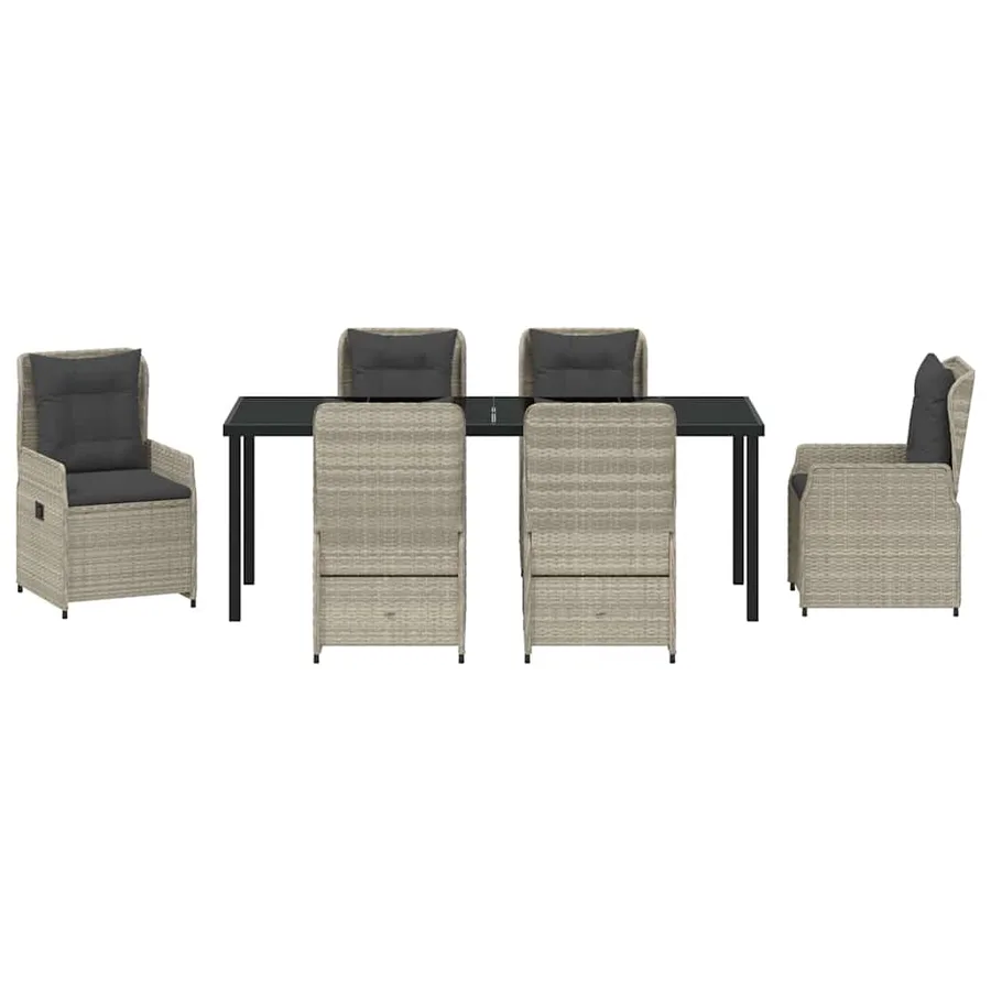 Ensemble de salle à manger pour jardin 7 pcs Gris clair - 7