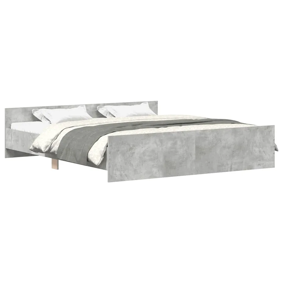Cadre de lit sans matelas gris béton 180x200 cm - 2