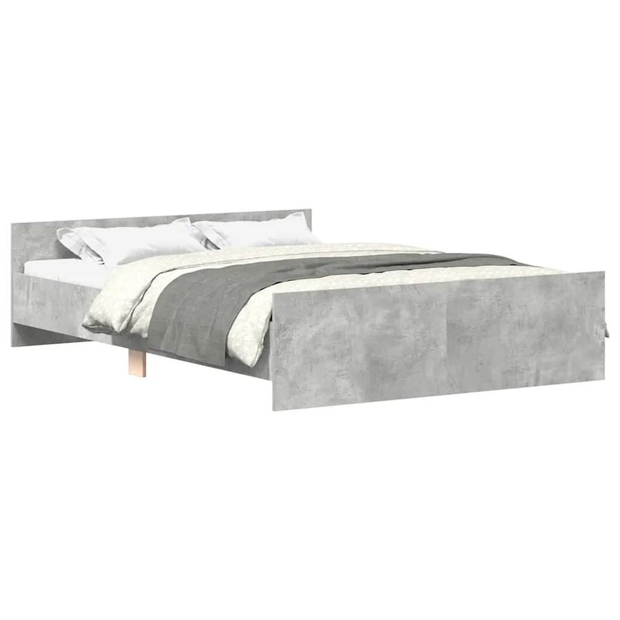 Cadre de lit sans matelas gris béton 140x200 cm - 2
