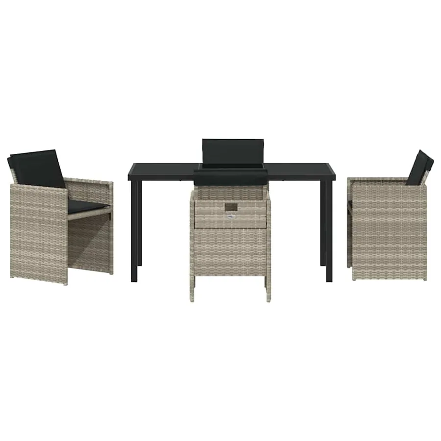 Ensemble de salle à manger pour jardin 5 pcs Gris clair - 7
