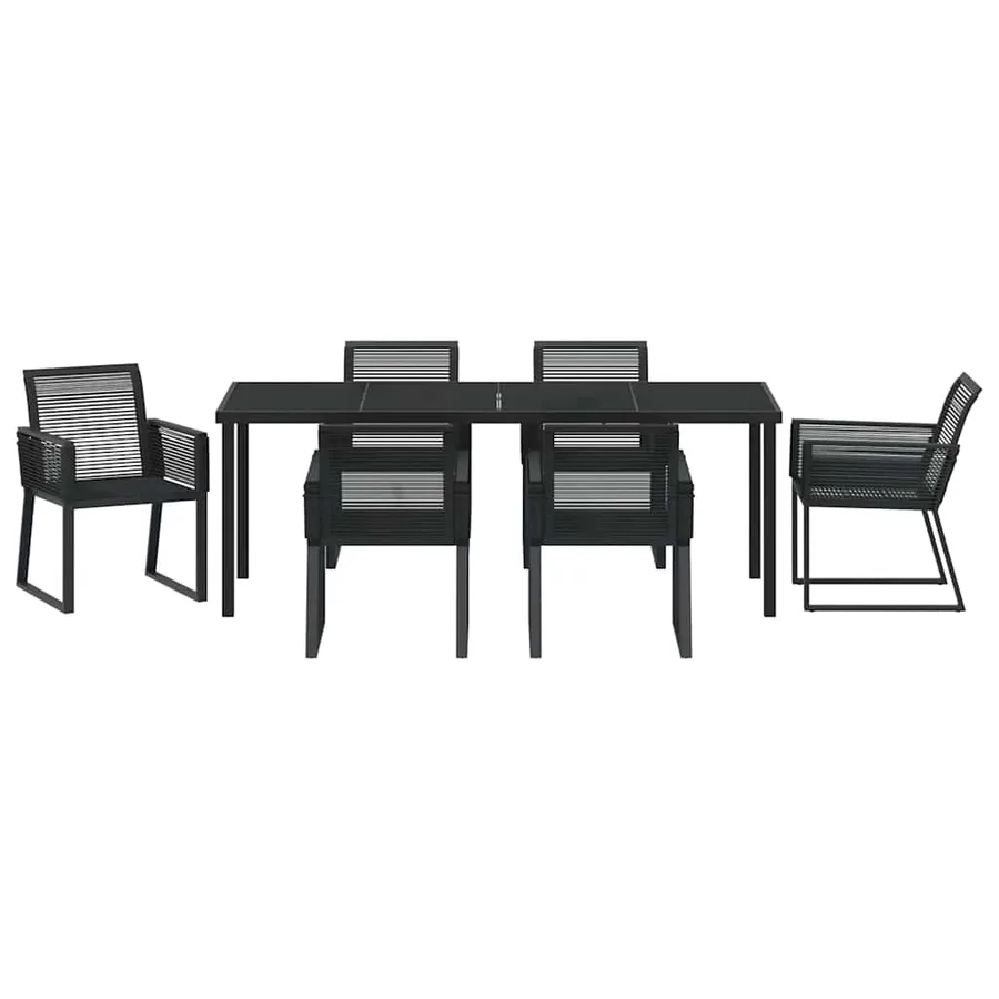 Ensemble de salle à manger pour jardin 7 pcs Noir - 7