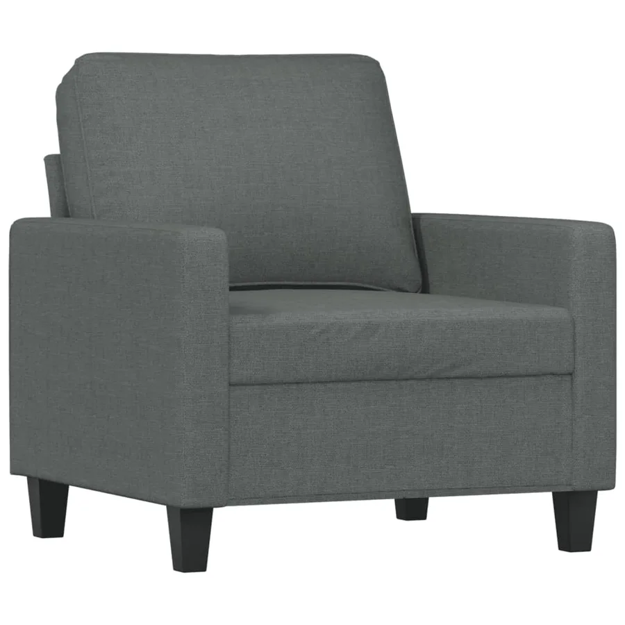 Fauteuil avec repose-pied Gris foncé 60 cm Tissu - 4