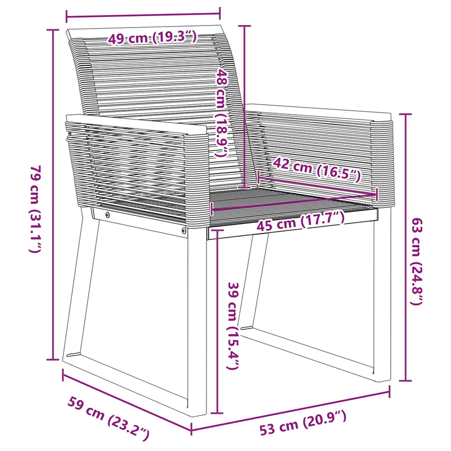Ensemble de salle à manger pour jardin 9 pcs Noir polyrotin - 12