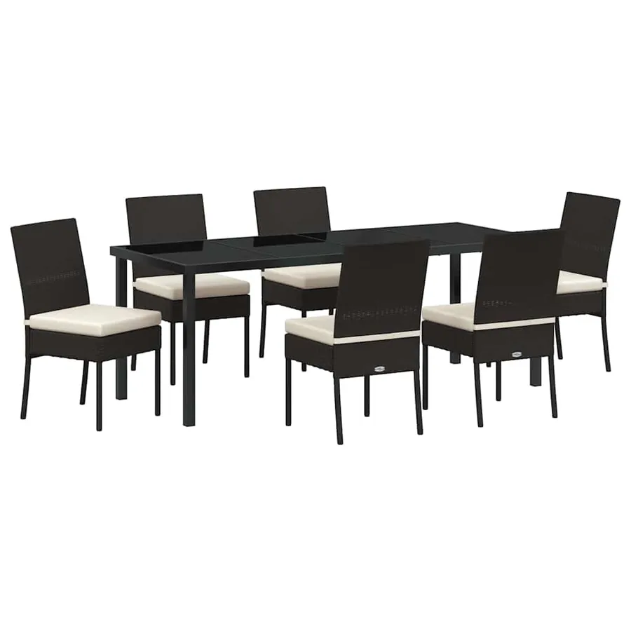 Ensemble de salle à manger pour jardin 7 pcs Noir - 2