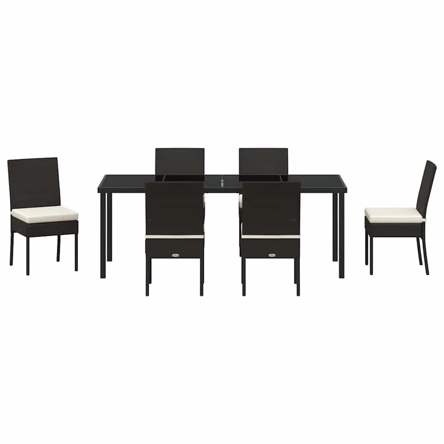 Ensemble de salle à manger pour jardin 7 pcs Noir - 7