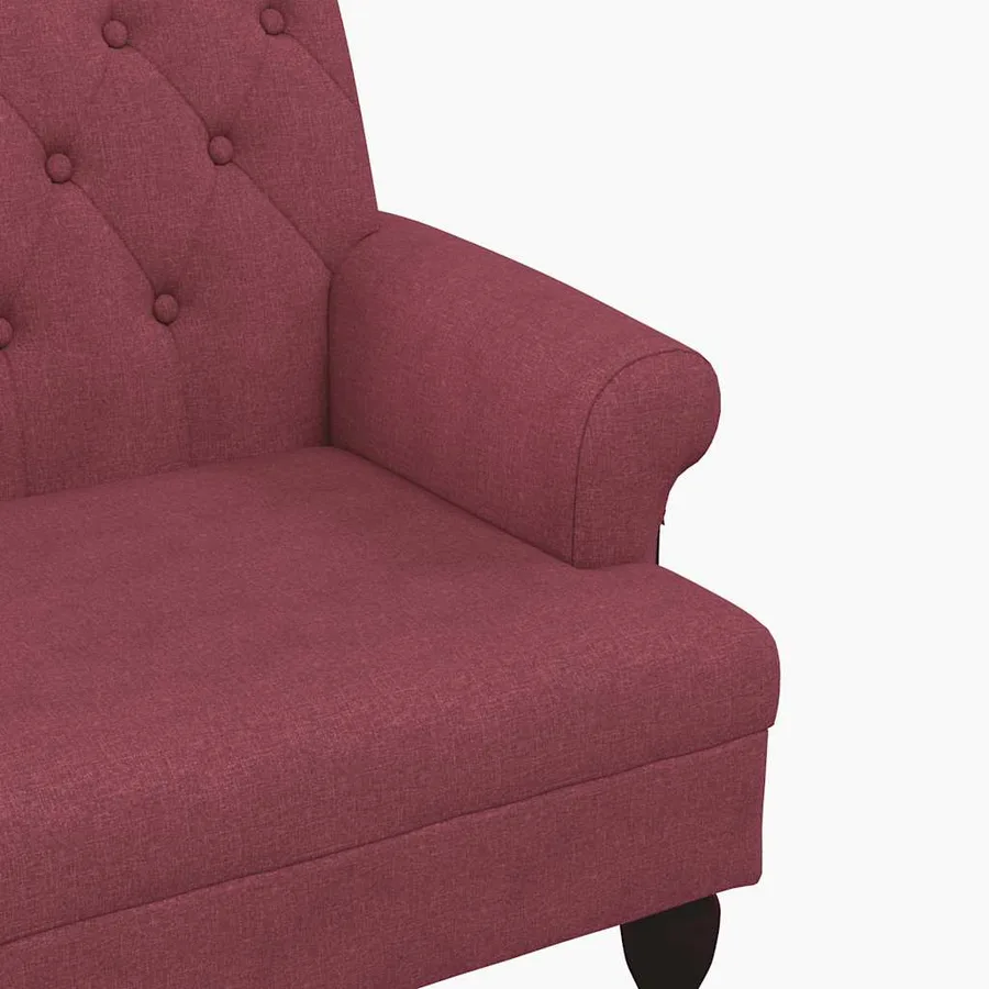 Banc avec dossier rouge bordeaux 120x62x75,5 cm tissu - 6