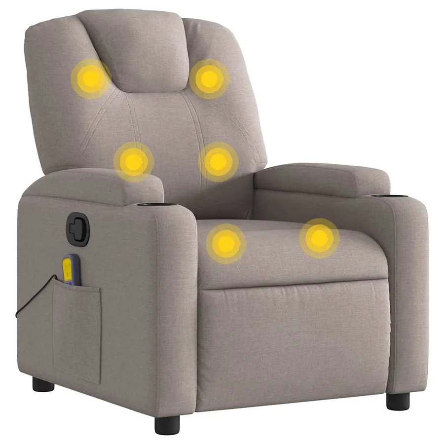 Fauteuil de massage inclinable Taupe Tissu - 2