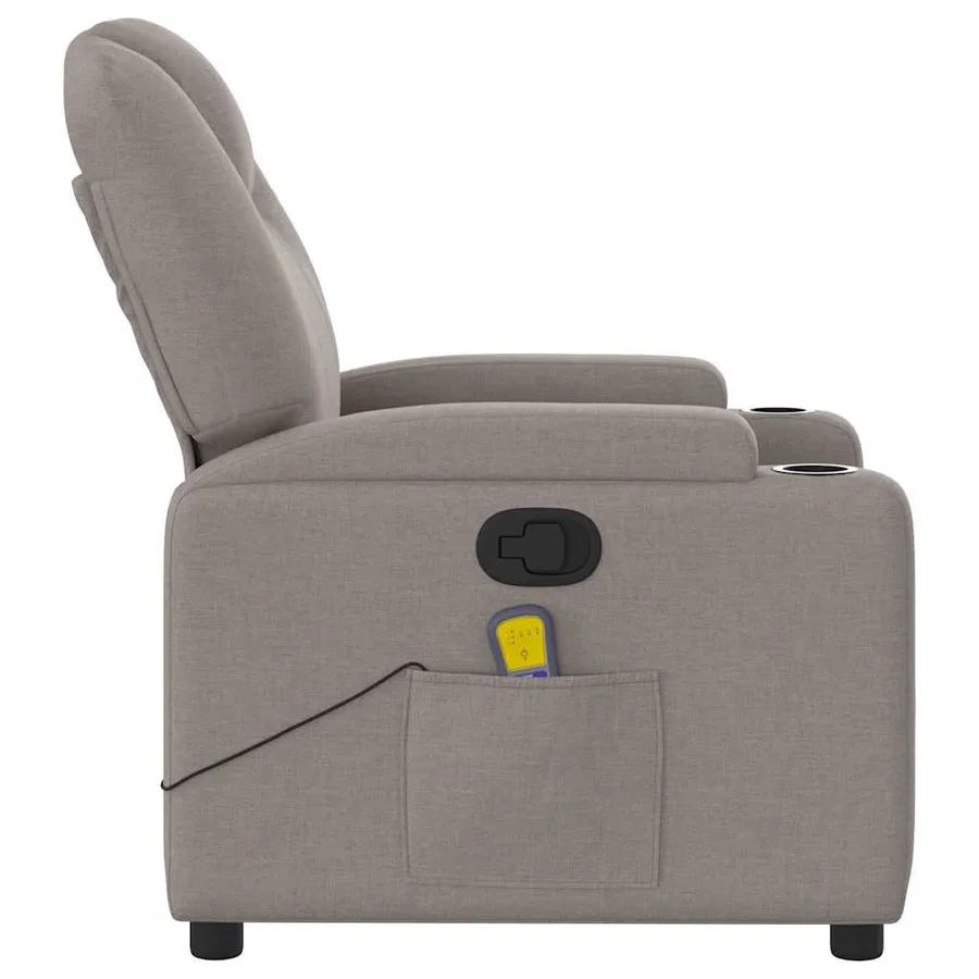 Fauteuil de massage inclinable Taupe Tissu - 5