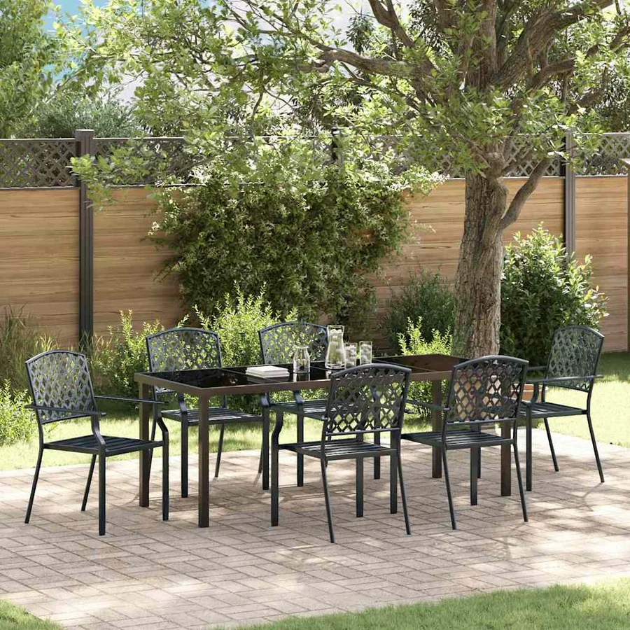 Ensemble de salle à manger pour jardin 7 pcs Anthracite