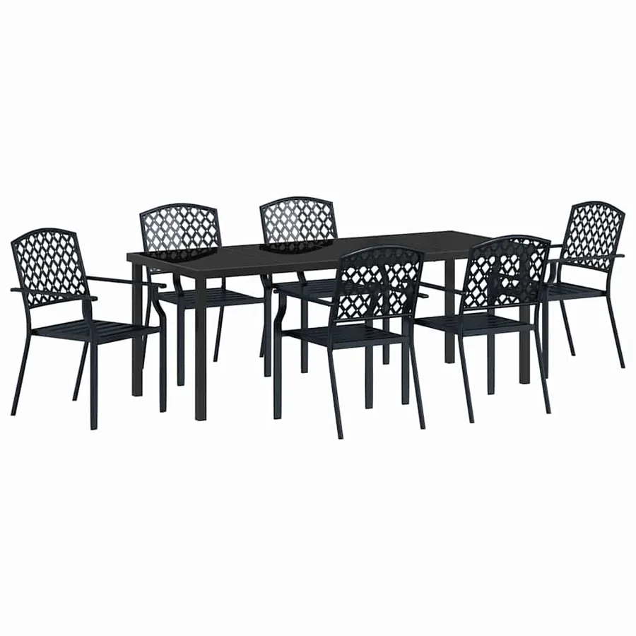 Ensemble de salle à manger pour jardin 7 pcs Anthracite - 2