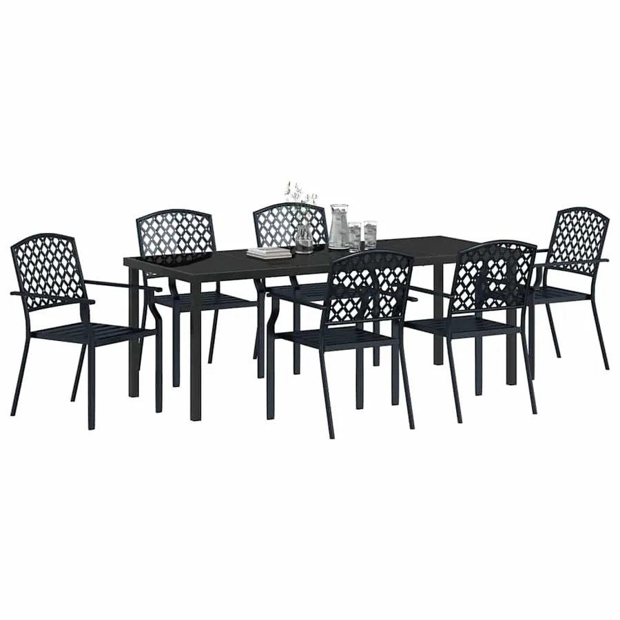 Ensemble de salle à manger pour jardin 7 pcs Anthracite - 3