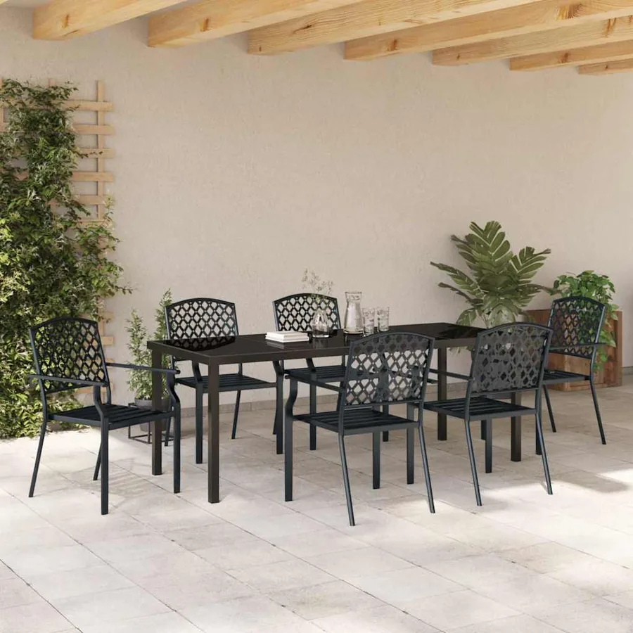Ensemble de salle à manger pour jardin 7 pcs Anthracite - 4
