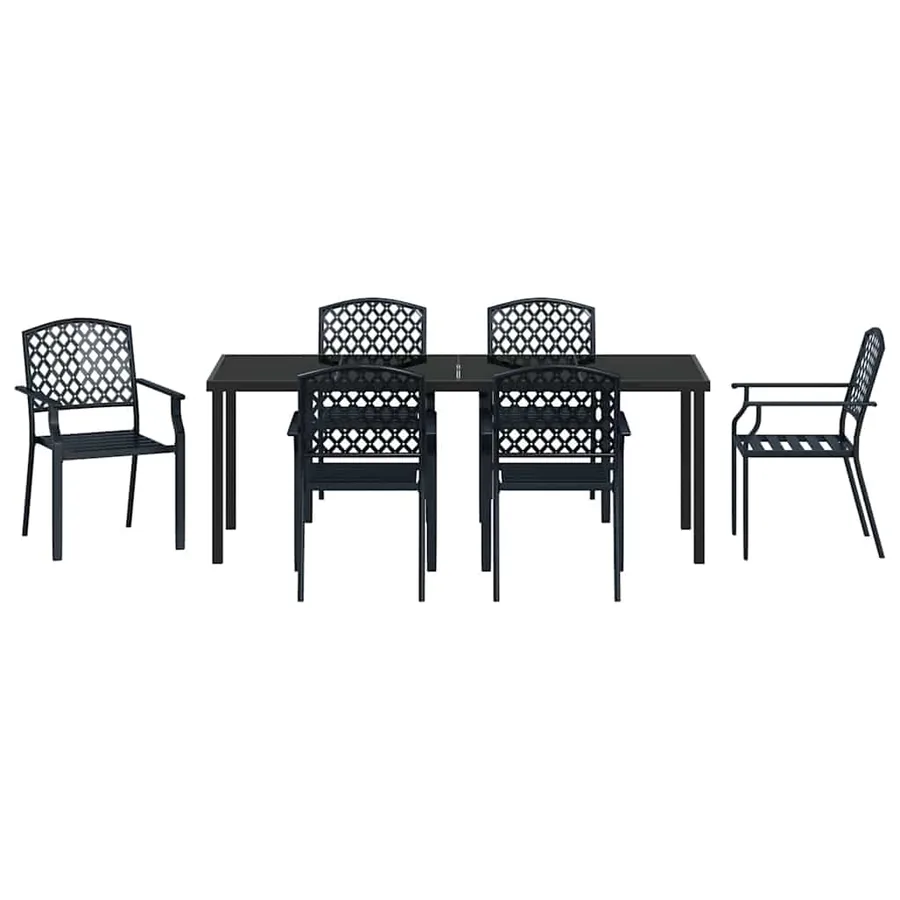 Ensemble de salle à manger pour jardin 7 pcs Anthracite - 7