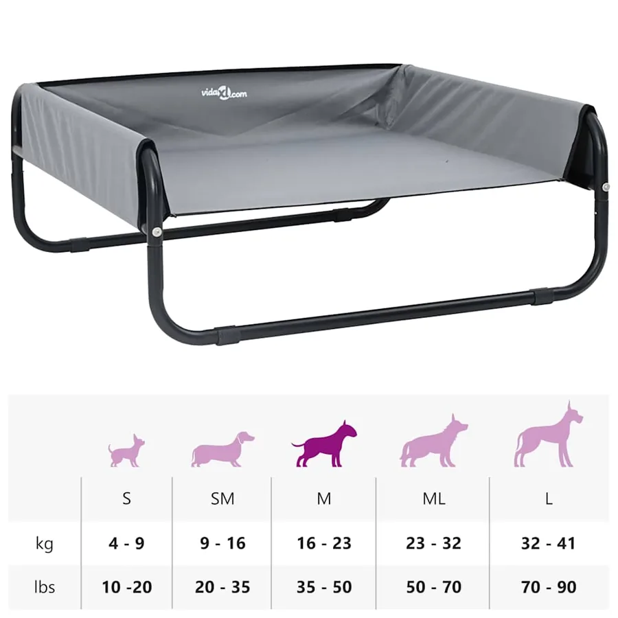 Lit pour Chien Gris clair 70 x 70 x 28,5 cm Acier - 12