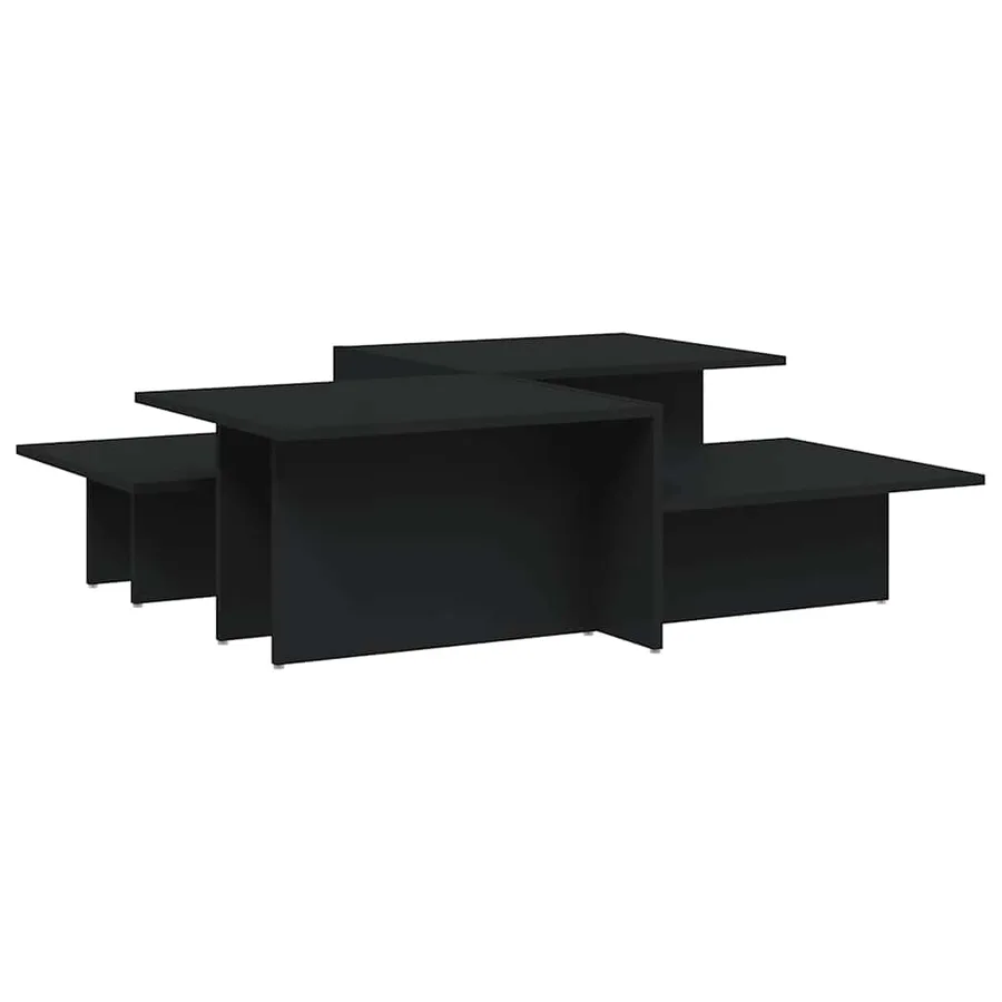 Tables basses 2 pcs Noir Bois d'ingénierie - 2