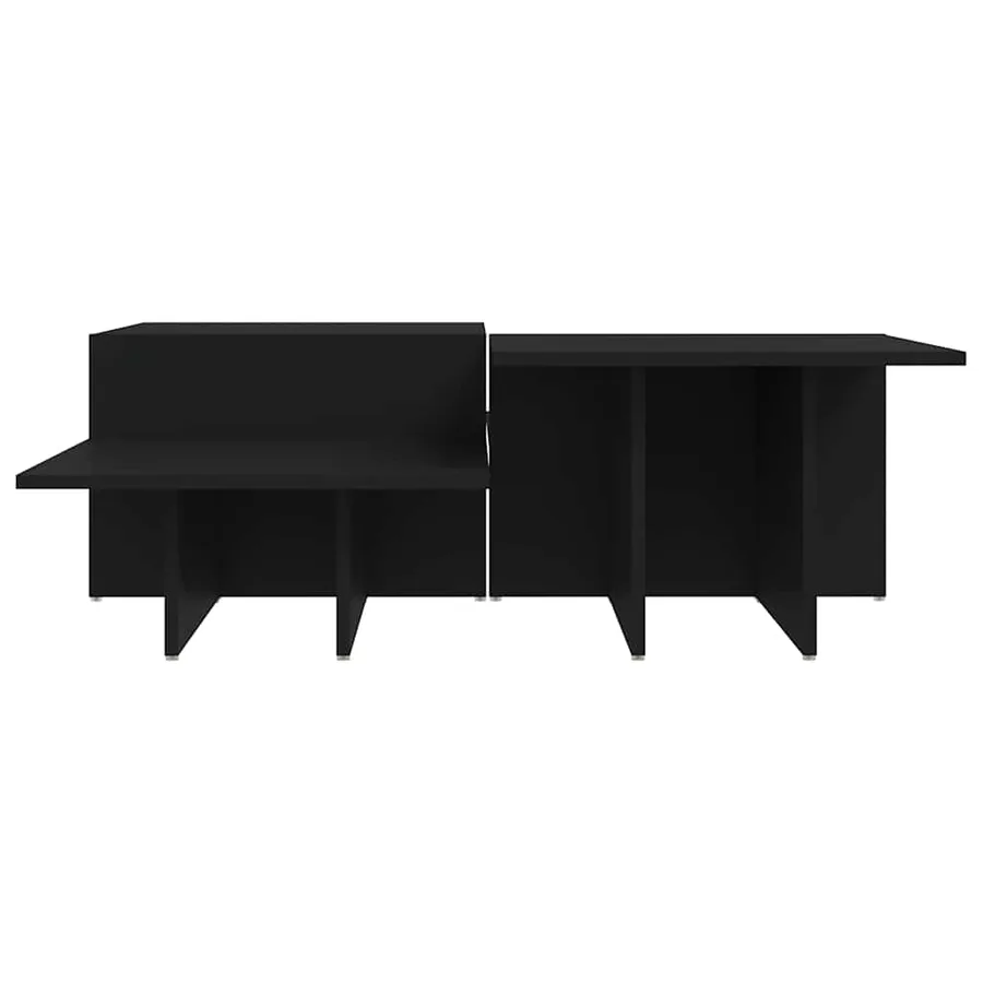 Tables basses 2 pcs Noir Bois d'ingénierie - 5