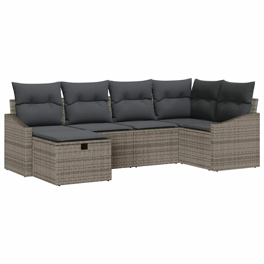 Ensemble de Canapés avec coussin avec stockage Gris polyrotin - 2