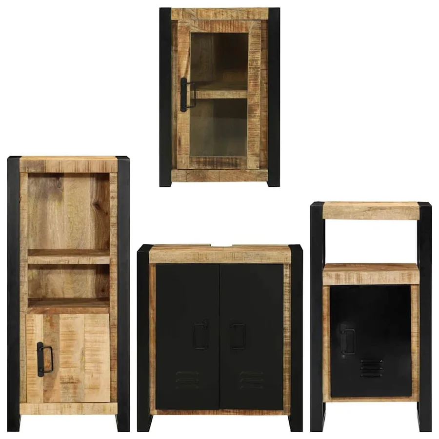 Ensemble de mobilier de salle de bain avec étagère 4 pcs - 9