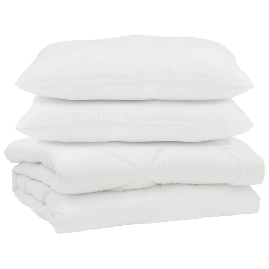 Couette avec oreiller 3 pcs Blanc Microfibre - 2