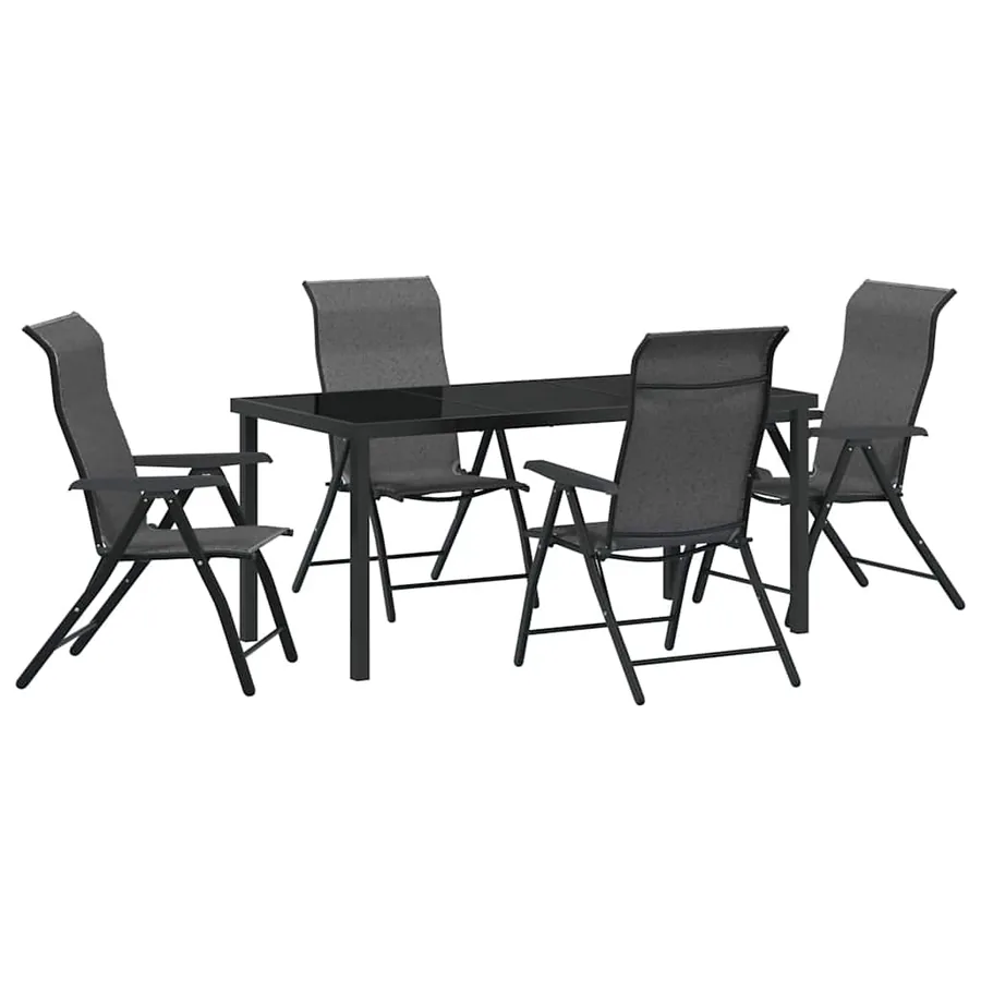 Ensemble de salle à manger pour jardin 5 pcs Gris - 2