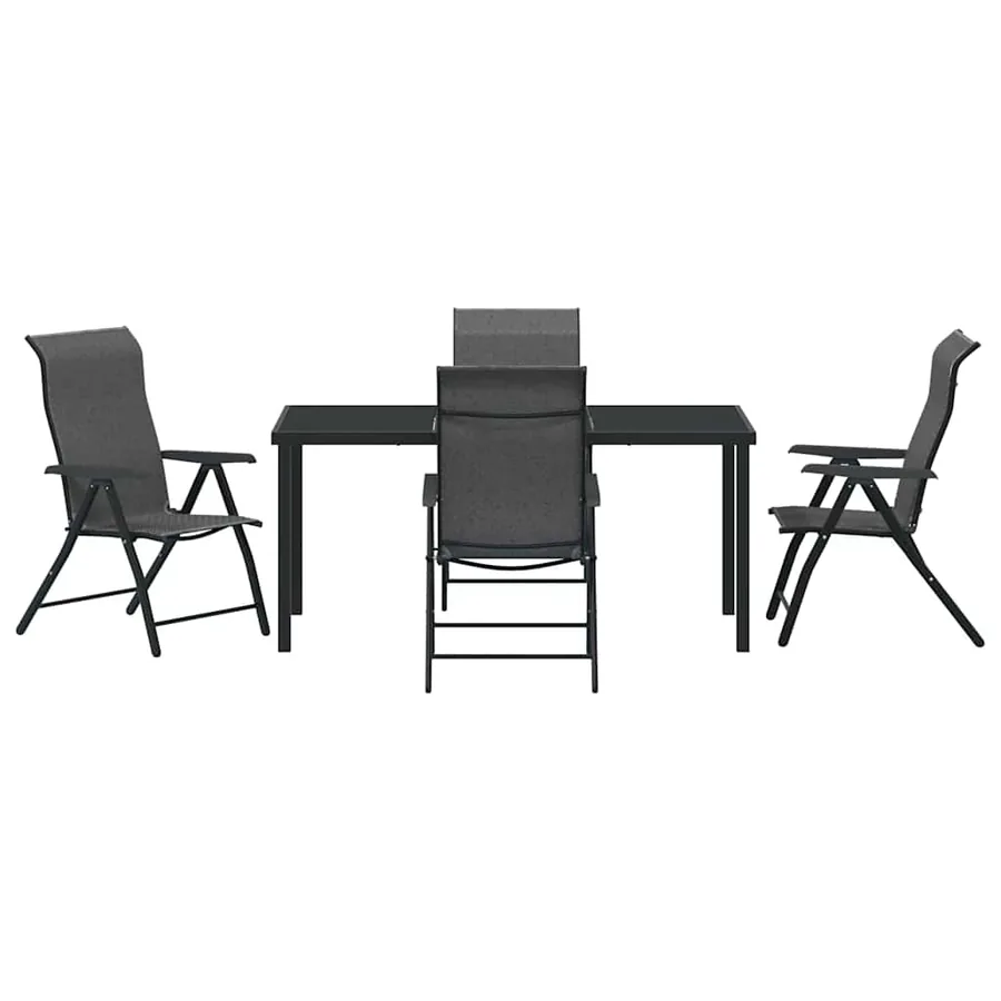Ensemble de salle à manger pour jardin 5 pcs Gris - 7