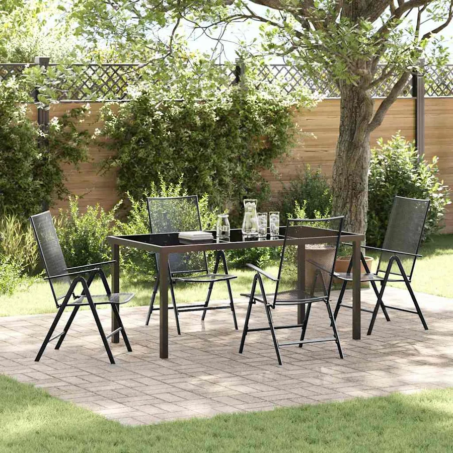 Ensemble de salle à manger pour jardin 5 pcs Anthracite