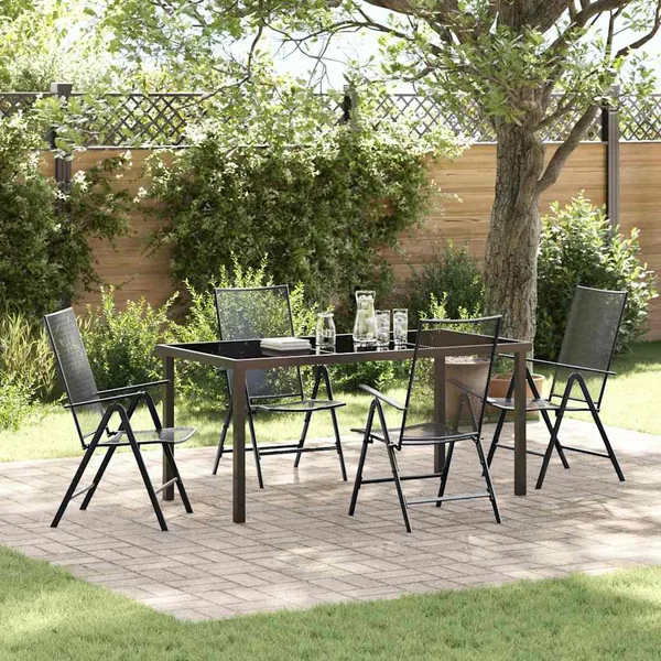 Ensemble de salle à manger pour jardin 5 pcs Anthracite