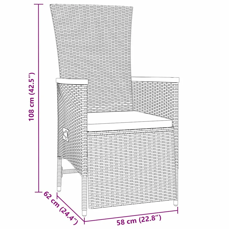 Ensemble de salle à manger pour jardin 5 pcs Gris polyrotin - 8