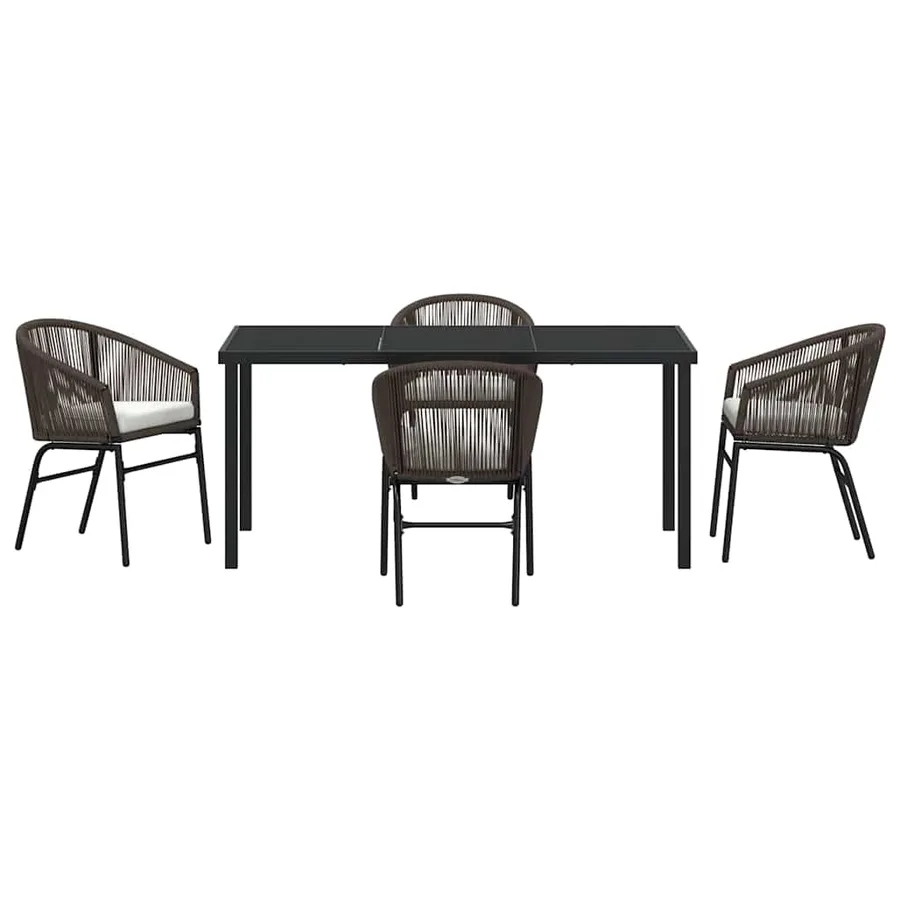 Ensemble de salle à manger pour jardin 5 pcs Marron - 7