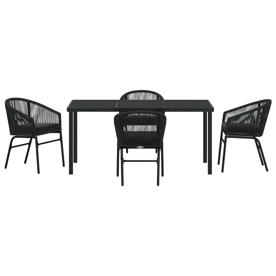Ensemble de salle à manger pour jardin 5 pcs Noir - 7