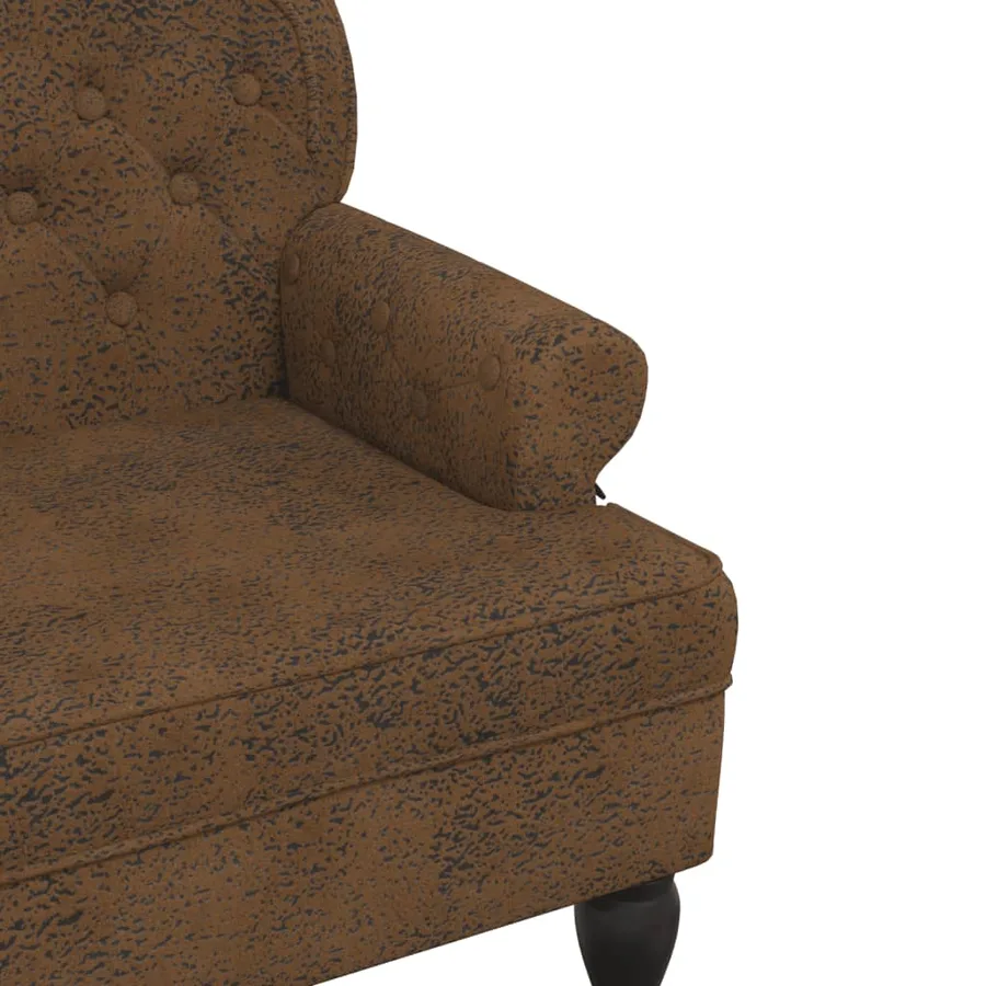 Banc avec dossier marron 119,5x64,5x75 cm similicuir daim - 6