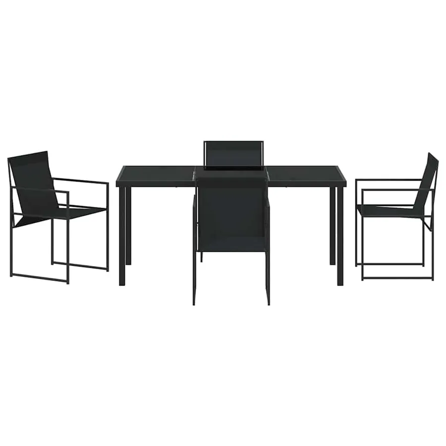Ensemble de salle à manger pour jardin 5 pcs Noir - 7