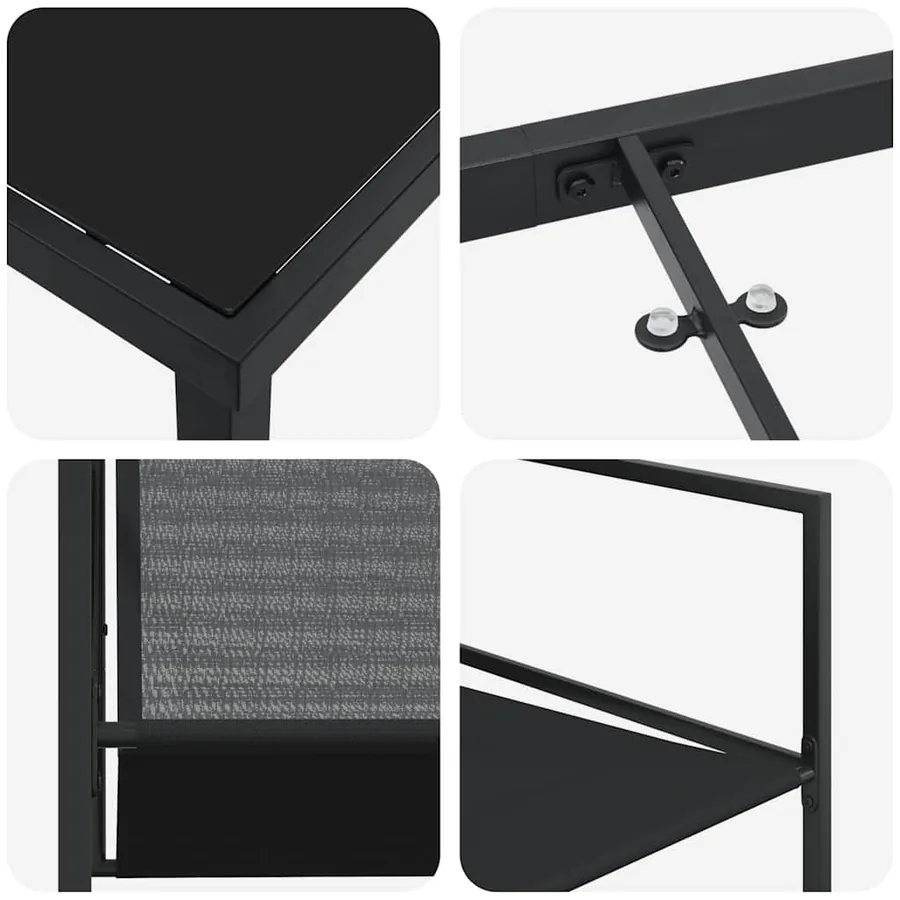 Ensemble de salle à manger pour jardin 5 pcs Noir - 9
