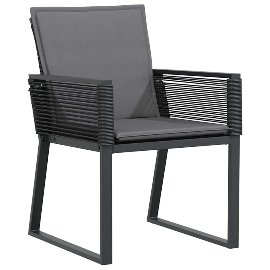 Ensemble de salle à manger pour jardin 5 pcs Noir - 6