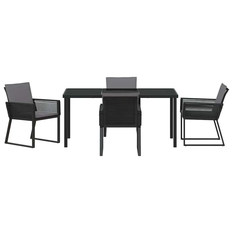 Ensemble de salle à manger pour jardin 5 pcs Noir - 7