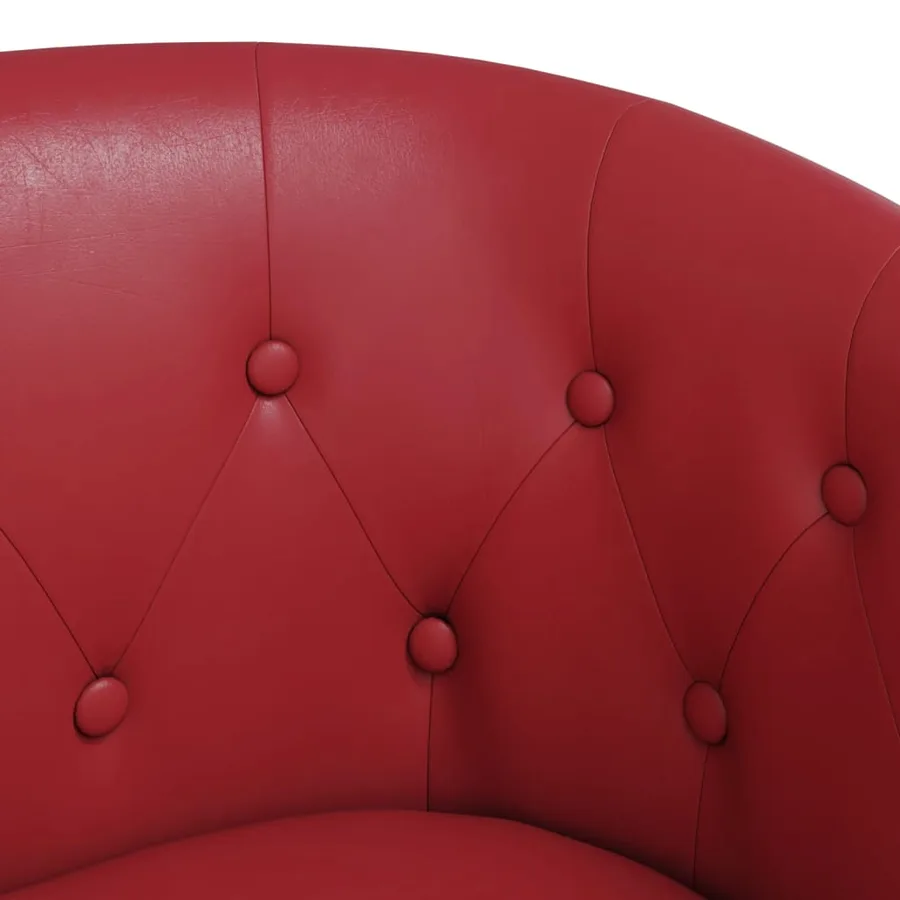 Chaise cabriolet avec repose-pied rouge bordeaux similicuir - 6