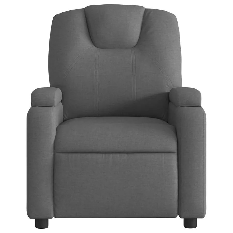 Fauteuil de massage inclinable gris foncé tissu - 7