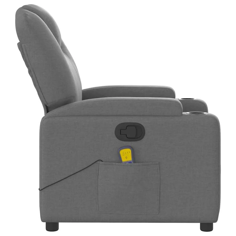 Fauteuil de massage inclinable gris foncé tissu - 8