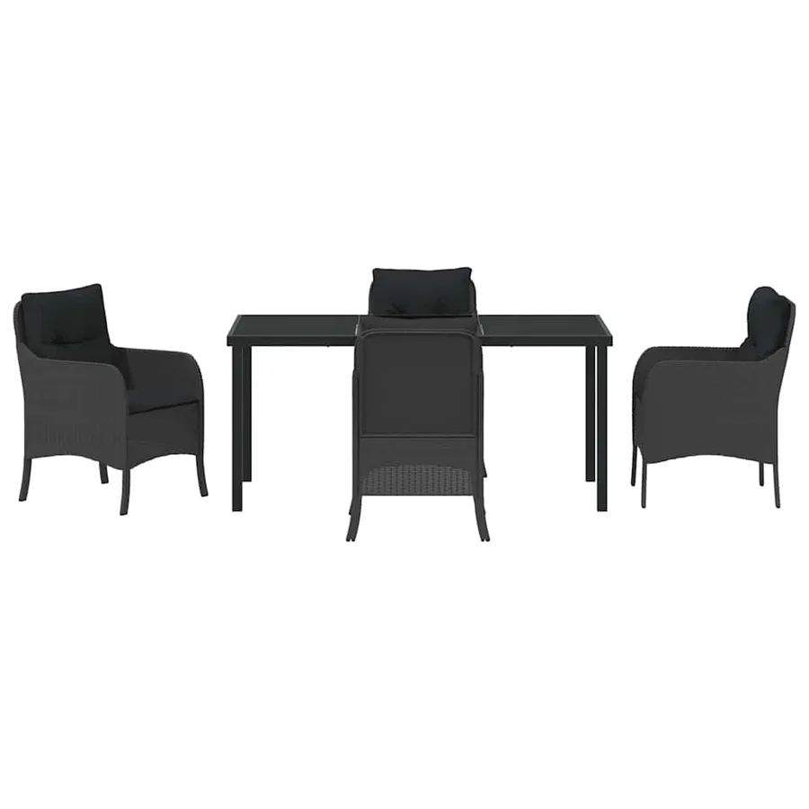 Ensemble de salle à manger pour jardin 5 pcs Noir polyrotin - 7