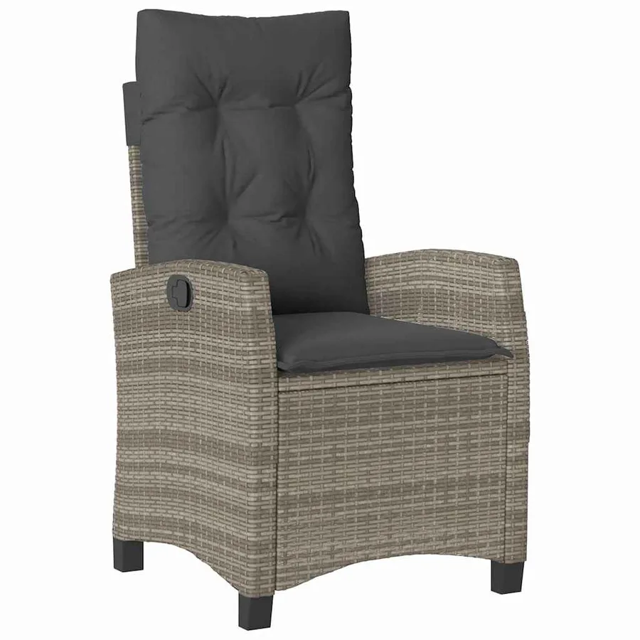 Ensemble de salle à manger pour jardin 7 pcs Gris polyrotin - 6