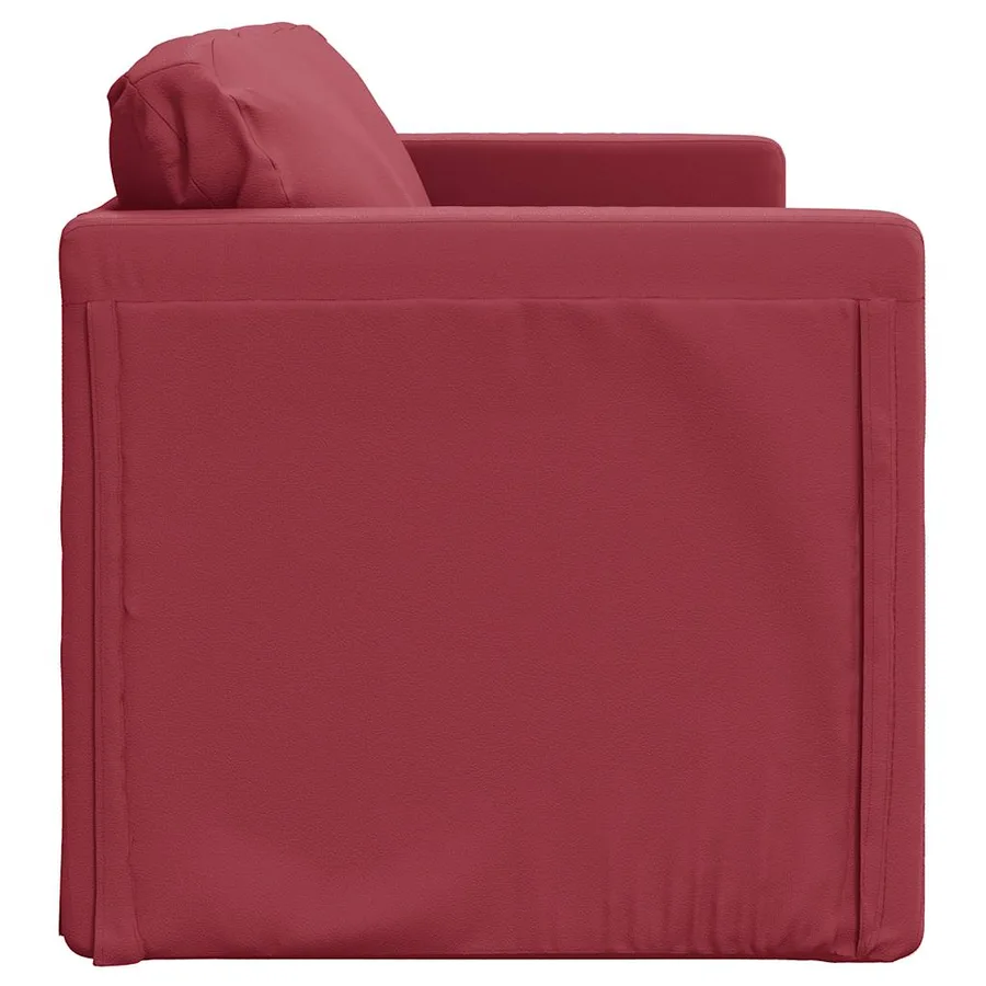 Canapé-lit 2 en 1 rouge bordeaux 112x174x55 cm similicuir - 6