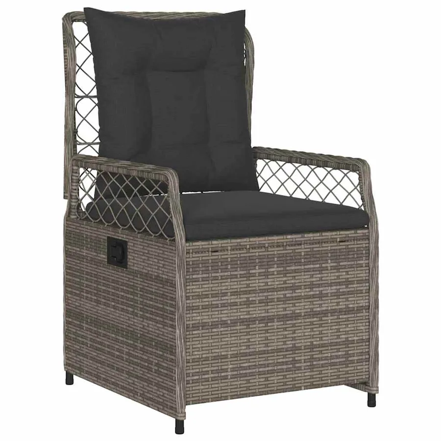 Ensemble de salle à manger pour jardin 5 pcs Gris polyrotin - 6